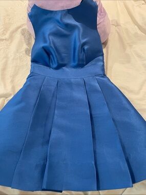 kate spade Royal Blue Pleated Satin Party Dress